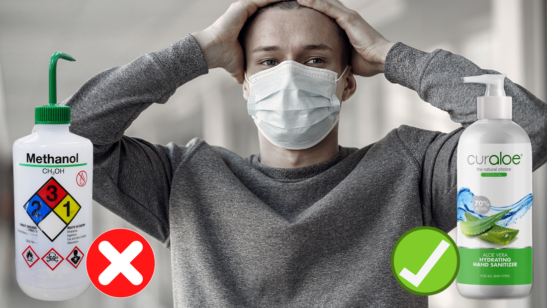 STAY AWAY FROM HAND SANITISERS WITH METHANOL
