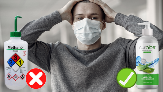 STAY AWAY FROM HAND SANITISERS WITH METHANOL